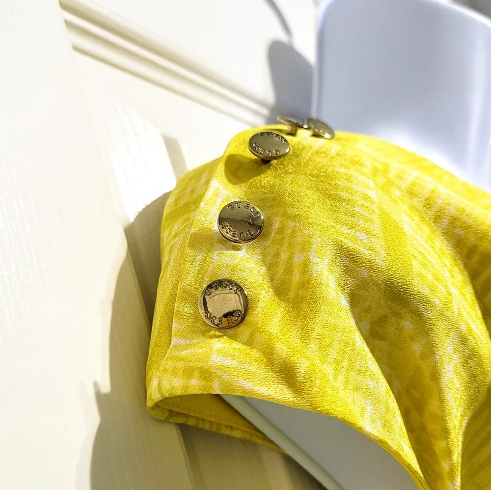 GUESS Dress Yellow Embellished Turquoise Ombre - Picture 2 of 8